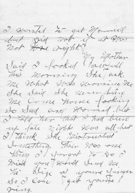 Ella M. Bennett

This Letter was shared by Annette Ponto.

This Letter was Sent to Miss Ella M. Bennett, Montour Falls, New York in 1897.

The Letter is discussing a Possible Elopement.

Page 3 of Letter. 
