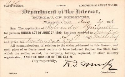 Sylvester M. Grinnell-Grenell

This was Donated by Mary Muhlfeld

Pvt. Sylvester M. Grenell Civil War Document

NOTE: His military records used this spelling of his last name, Grinnell, but more recent records used the more preferred spelling, Grenell.
