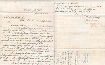 George White Hooker

THIS HAS BEEN RETURNED TO FAMILY.

This Letter was sent to George Hooker, Civil War Medal of Honor Recipient, requesting his endorsement for clerk positions. This letter was passed along to the RNC with a brief, handwritten endorsement by Hooker.

The Letter was Written on 27 June 1884.
