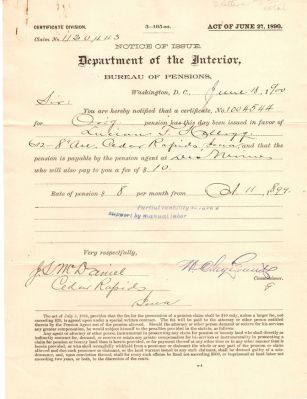 Lucian F. Kellogg

This was Donated by Mary Muhlfeld

Lucian F. Kellogg

Civil War Document
