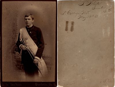 Dr. Leonard White

THIS HAS BEEN RETURNED TO FAMILY

This was Donated by Cheryl Webber/The Terry Girls Genealogy.

This Cabinet Card Photo States: "L. White, Sumter, South Carolina. D. College, N. C., 29th May 1883.
