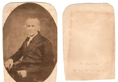 Rev. George Taft

This was Donated by Cheryl Webber/The Terry Girls Genealogy.

This photo mounted on board states: "Rev. Doct. Taft."

See back for further description.

