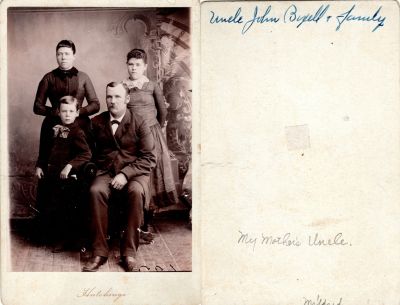 John Bixell & Family

This was Donated by Cheryl Webber/The Terry Girls Genealogy.

This Album is for John Bixell and Family.

Further research is needed.
