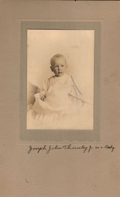 Joseph John Thornley Jr.

This was Donated by Cheryl Webber/The Terry Girls Genealogy.

This Photo States: "Joseph John Thornley Jr. as a baby"

The Photographers name is "Scott Studio", Tacoma, Washington
