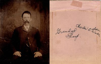 Charles Osborne Wade Sharp

This was Donated by Cheryl Webber/The Terry Girls Genealogy.

This Tintype Photo States: "Grandad Sharp, Charles O. Wade Sharp"

