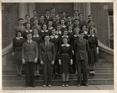 Holy Trinity School, Westfield, New Jersey

This was Donated by Barbara Jean Hunsicker.

Unidentified Photo.

NOTE: I believe these are students from Holy Trinity School in Westfield, New Jersey based on the information in the letters in this album. Dorothy Catherine Sharp is the 3rd row from the bottom, 3rd from the left. 
