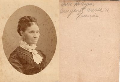 Mrs. Hodges

This photo mounted on board states: "Mrs. Hodges, Margaret Cresse's friends"
