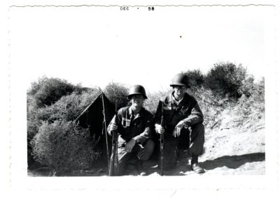 Richard Moyer "Dick" LaBarre

This was Donated by Cheryl Webber/The Terry Girls Genealogy.

Unidentified Photo. However, based on other photos Richard Moyer "Dick" LaBarre is on the left.

The Photo was taken in December 1958
