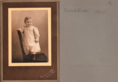 Eldred Clifford Loop

THIS HAS BEEN RETURNED TO FAMILY

This photo mounted on board was found at Applegrove Junction Antiques, Ferndale, Washington.

This photo mounted on board states: "Eldred Clifford Loop,
1909"

