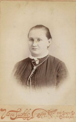 Alice Sinda Hess Scheuneman

THIS HAS BEEN RETURNED TO FAMILY

This Cabinet Card Photo is of Alice Sinda Hess Scheuneman

The Photographers name is "Van Sickle", Chicago, Illinois

NOTE: Alice Hess Scheuneman and Frederick Scheuneman were the first store keepers in Tolleston, (Tolleston is a neighborhood and former town in west-central Gary, Indiana. It is situated south of Ambridge, west of Midtown, east of Westside and north of Glen Park) Indiana.
