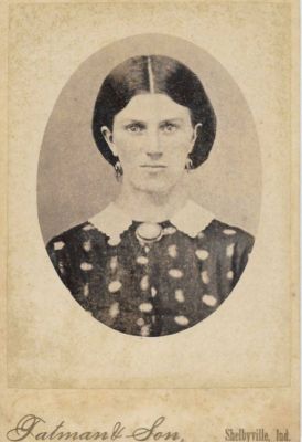 Elizabeth Davis Copple

THIS HAS BEEN RETURNED TO FAMILY

This Cabinet Card Photo is of Elizabeth Davis Copple

The Photographers name is "Tatman & Son, Shelbyville, Shelby, Indiana
