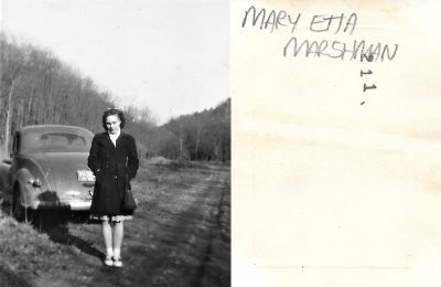 Mary Etta Marshman

THIS HAS BEEN RETURNED TO FAMILY

This photo states: "Mary Etta Marshman."
