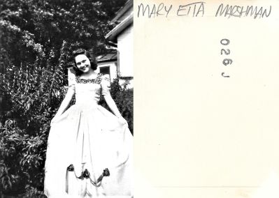 Click to view full size image
==============
Mary Etta Marshman
THIS HAS BEEN RETURNED TO FAMILY
This photo states: "Mary Etta Marshman."
Mary Etta Marshman
THIS HAS BEEN RETURNED TO FAMILY
This photo states: "Mary Etta Marshman."