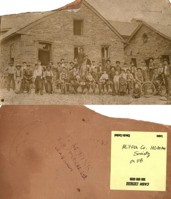 Unknown Location In Pennsylvania

This was Donated

This damaged photo mounted on board is unidentified.

There is however a sticky on the back with reference to the Mifflin County Historical Society on FB.

The Photographers name is "Fink", Lewistown.

NOTE: I am assuming this was taken in Pennsylvania as that is where Mary Ann Long Oxenford lived.
