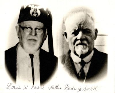 Louis W. Seibel & Ludwig August Seibel

This was Donated by by Cheryl Webber/The Terry Girls Genealogy.

This photo states: "Louie W. Seibel & Father, Ludwig Seibel"

