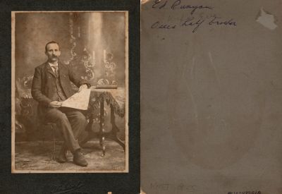 George Edward Runyan Jr. 

This was Donated by by Cheryl Webber/The Terry Girls Genealogy.

This photo mounted on board states: "Ed Runyan, wife, eve, Osee's half brother"

The Photographer was in Elwood, Indiana

