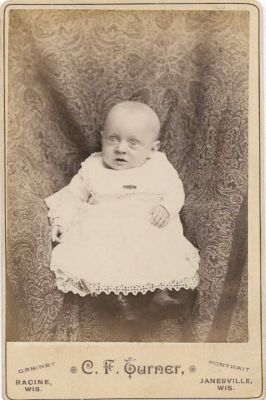 Elmer Warren Roberts

THIS HAS BEEN RETURNED TO FAMILY

This Cabinet Card Photo is of Elmer Warren Roberts

The Photographers name is "C. F. Turner", Janesville, Wisconsin
