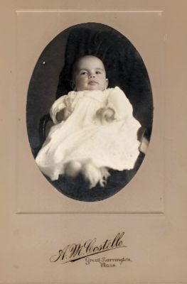 Homer Albert Fuller

THIS HAS BEEN RETURNED TO FAMILY

This photo mounted on board is of Homer Howard Fuller.

The photo mounted on board states: "Homer Albert Fuller at the age of 4 Months, 12 Days, Taken 3 December 1912"

The Photographers name is "A. M. Costello", Great Barrington, Massachusetts

