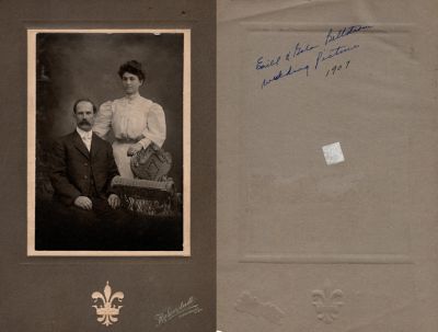 Engella “Gala” Johnson Bellstrom & Emill Bellstrom

THIS HAS BEEN RETURNED TO FAMILY

This was Donated by Chris & Cheryl Webber

This photo mounted on board states: "Emill & Gala Bellstrom. Wedding Picture, 1907"

The Photographers name is "Haberstadt", Gothenburg, Nebraska
