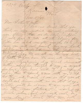 John Dean Letter Page 1

THIS HAS BEEN RETURNED TO FAMILY

John Dean Letter. Dated 27 November 1892

Page 1 of 2
