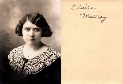 Claire Murray

This photo states: "Claire Murray"

