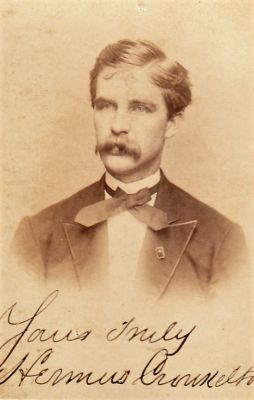 Hermus Cronkleton

THIS HAS BEEN RETURNED TO FAMILY

HERMUS CRONKLETON (1845-1872) OWU CLASS OF 1869. Student of Medicine. Died at Delaware, Ohio on 8 November 1872.
