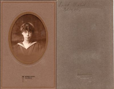 Lucile Nelson

This photo was Donated.

This photo states: "Lucile Nelson, 14 February 1919"

The Photographers name is "Kimball Studio", Concord, New Hampshire
