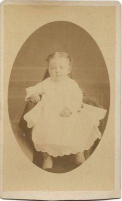 Lenora May Alexander

THIS HAS BEEN RETURNED TO FAMILY

This is a CdV Photograph of a Baby Picture of Lenora May Alexander.

The Photographers name is "Stephens", Rushville, Indiana

