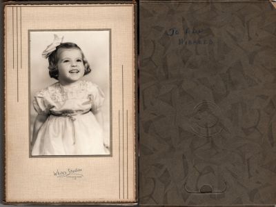 Jo Ann Hibbard

This Photo states: "Jo Ann Hibbard"

The Photographers name is "White's Studios", Highland Park, Los Angeles, California
