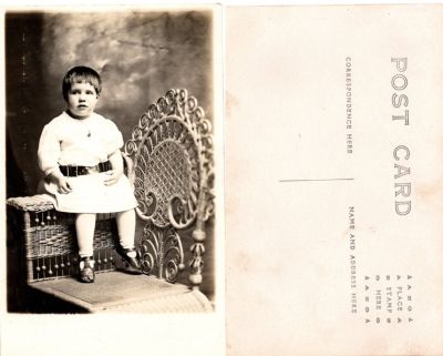 Unidentified 

THIS HAS BEEN RETURNED TO FAMILY

This was Donated by Cheryl Webber/The Terry Girls Genealogy.

Unidentified Real Photo Postcard (RPPC) in the Isaac Chauncy Quick Family Album
