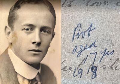 Robert Edward Frederick "Bob" Tendall

THIS HAS BEEN RETURNED TO FAMILY

This Photo States: "Bob, aged 17 years"

This is a Photo of Robert Edward Frederick "Bob" Tendall.
