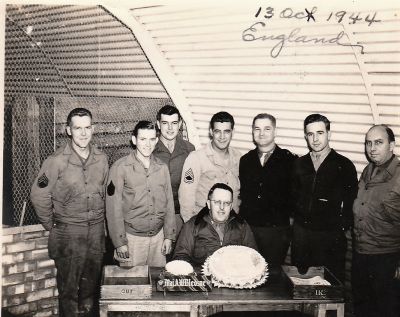 Party for Major Arthur Worth Bledsoe 

THIS HAS BEEN RETURNED TO FAMILY

This Photo is part of the Major A. W. Bledsoe Military Album. The Photo was Taken on 13 October 1944 in England

Major A. W. Bledsoe appears to be sitting behind the cake
