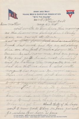 Pvt. John Kevin McDonald

THIS HAS BEEN RETURNED TO FAMILY

This letter was address to John Kevin McDonald's Mother, Mary. It was written by John Kevin McDonald while at Camp. The letter is dated 27 August 1918.
