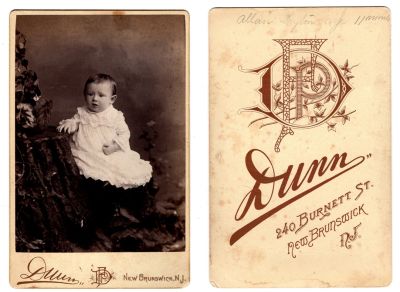 Allan Layton

This was Donated by DFW

This Cabinet Card Photo states: "Allan Layton, age 11 months"

The Photographers name is "Dunn", New Brunswick, New Jersey

