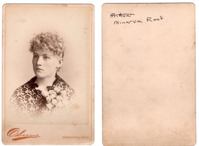 Minerva Reef

This was Donated by Denise Ayers.

This Cabinet Card Photo states: "Minerva Reef"

The Photographers name is "Osborne", Lancaster, Ohio

