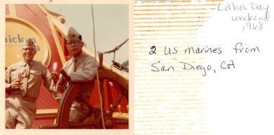 Unidentified

This photo states: "Labor Day Weekend, 1968. 2 US Marines from San Diego, California"

