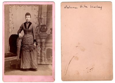 Melvina Hite Kelley

This was Donated by Denise Ayers

This Cabinet Card Photo states: "Melvina Hite Kelley"
