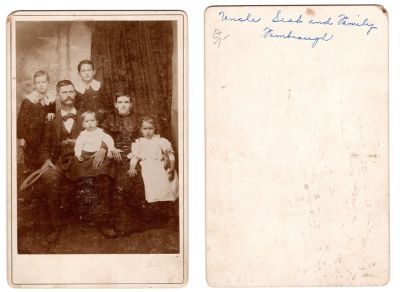 Seaborn Preston Fambrough & Family

THIS HAS BEEN RETURNED TO FAMILY

This Cabinet Card Photo states: "Uncle Seab Fambrough & Family"
