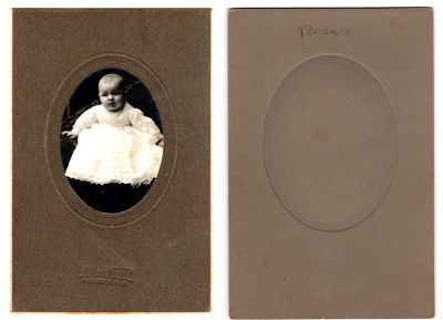 Rose A. "Rosa" Haag Keuhn Zolldan Krantz

THIS HAS BEEN RETURNED TO FAMILY

This photo mounted on board states: "Rosa H."

This Cabinet Card Photo is From Bay City, Wisconsin
