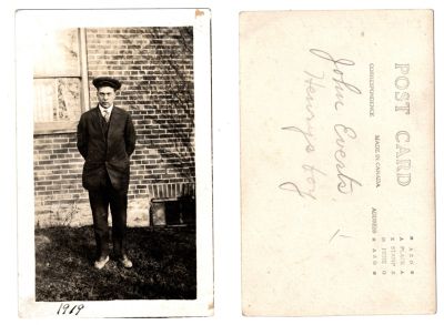 John Everts

This Real Photo Postcard (RPPC) states: "John Everts, Henry's boy, 1919"

