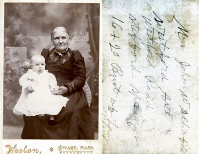 Mrs. John W. Schofield

This was Shared by a Anonymous Donor.

This Cabinet Card Photo States: "Mrs. Johon W. Schofield, Westford Ave., Westford Road, ??????

The Photographers name is "Weston", Ware, Massachusetts.
