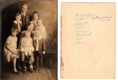 Frederick Leo "Fred" Zentgraf & Family

This was Donated by Marlene Clancy Diamond

This photo states: "Fred Zentgraf, Mayme, "sitting holding Anna", Alberta, Alice, Edward, Frederick, Leo & Anna"
