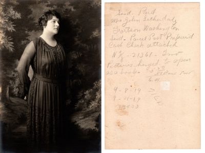 Florence Ormsby Letherdale

This was Donated by Cheryl Webber/The Terry Girls Genealogy

This photo states: "Mrs. John Letherdale, Fortson, Washington

See back for further description
