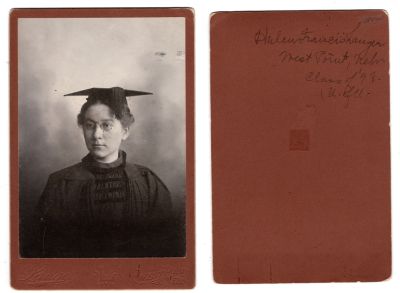 Helen Francis Langer

This was Donated by Cheryl Webber/The Terry Girls Genealogy

This Cabinet Card Photo states: "Helen Francis Langer, West Point, Nebraska. Class of '98, UGU?"

The Photographers name is "Langer", West Point, Nebraska
