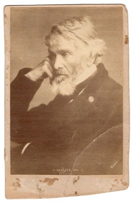 Thomas Carlyle

This was Donated by Cheryl Webber/The Terry Girls Genealogy

This photo mounted on board states: "T. Carlyle, 1874"
