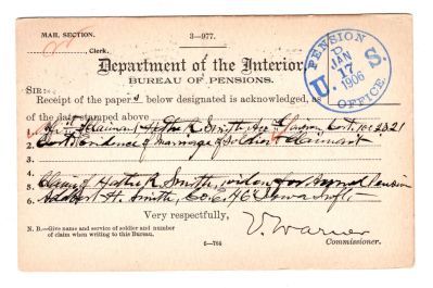 Click to view full size image
==============
Adelbert H. Smith
This was Donated by Mary Muhlford
Civil War Document for Adelbert H. Smith
Adelbert H. Smith
This was Donated by Mary Muhlford
Civil War Document for Adelbert H. Smith