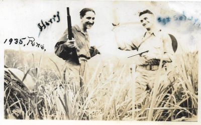 Harry Gruman & Sgt. Selwyn

THIS HAS BEEN RETURNED TO FAMILY

This Photo States: "Harry Gruman & Sgt. Selwyn in Panama"

Taken in 1935. They were part of the US Army 11th Engineer Corps who were stationed in the Panama Canal Zone in 1934-1936.
