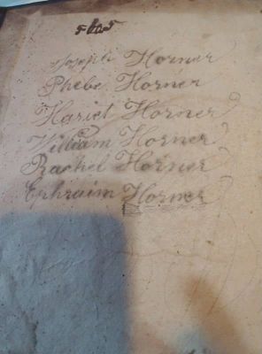 Joseph Horner Bible

THIS HAS BEEN RETURNED TO FAMILY

Names inside the Horner Family Bible.
