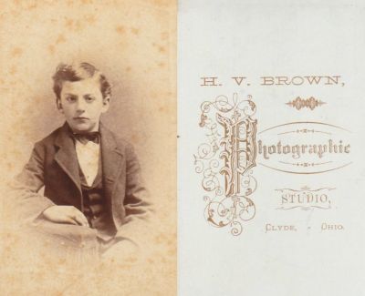Unidentified

THIS HAS BEEN DONATED TO THE JAMES A. GARFIELD NATIONAL HISTORICAL MUSEUM

This was Donated by Jessica Quiroz

Unidentified CdV Photograph

The Photographers name is  "H. V. Brown", Clyde, Ohio. 

The boy most strongly resembles James R Garfield, but could easily be one of the other Garfield boys.
