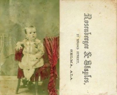 Unidentified

Unidentified CdV Photograph Shared by Joni Bohacheff.

The Photographers name is "Rosenberger & Staples", Selma, Alabama.
